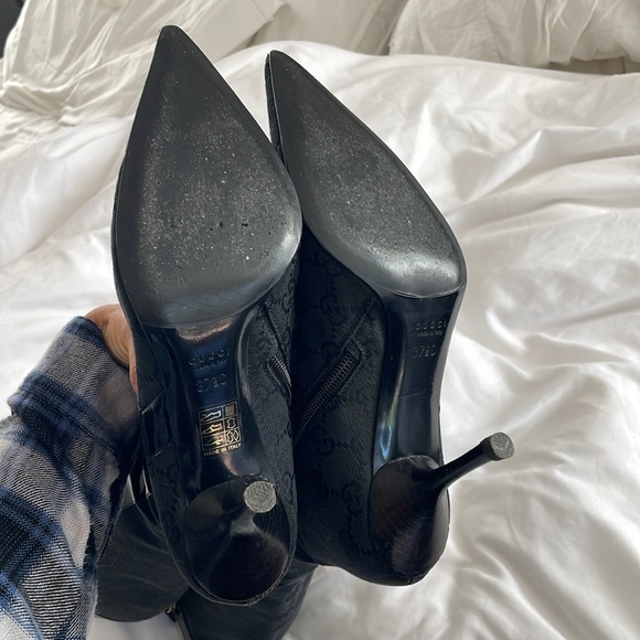 Gucci vintage GG monogram black cloth boots - Picture 15 of 16